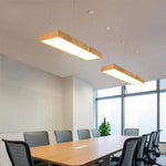 Lustre Led Moderne Bois Rectangle Fly Luminaire Chambre