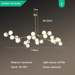 Lustre Led Moderne Branche Colorée Doré - 24 Lampes / Froide Luminaire Chambre