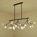 Lustre Led Moderne Branches Bois Noir Luminaire Doré