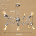 Lustre Led Moderne Makari Araignée Ajustable 12 Lampes - Chromé B Luminaire Doré