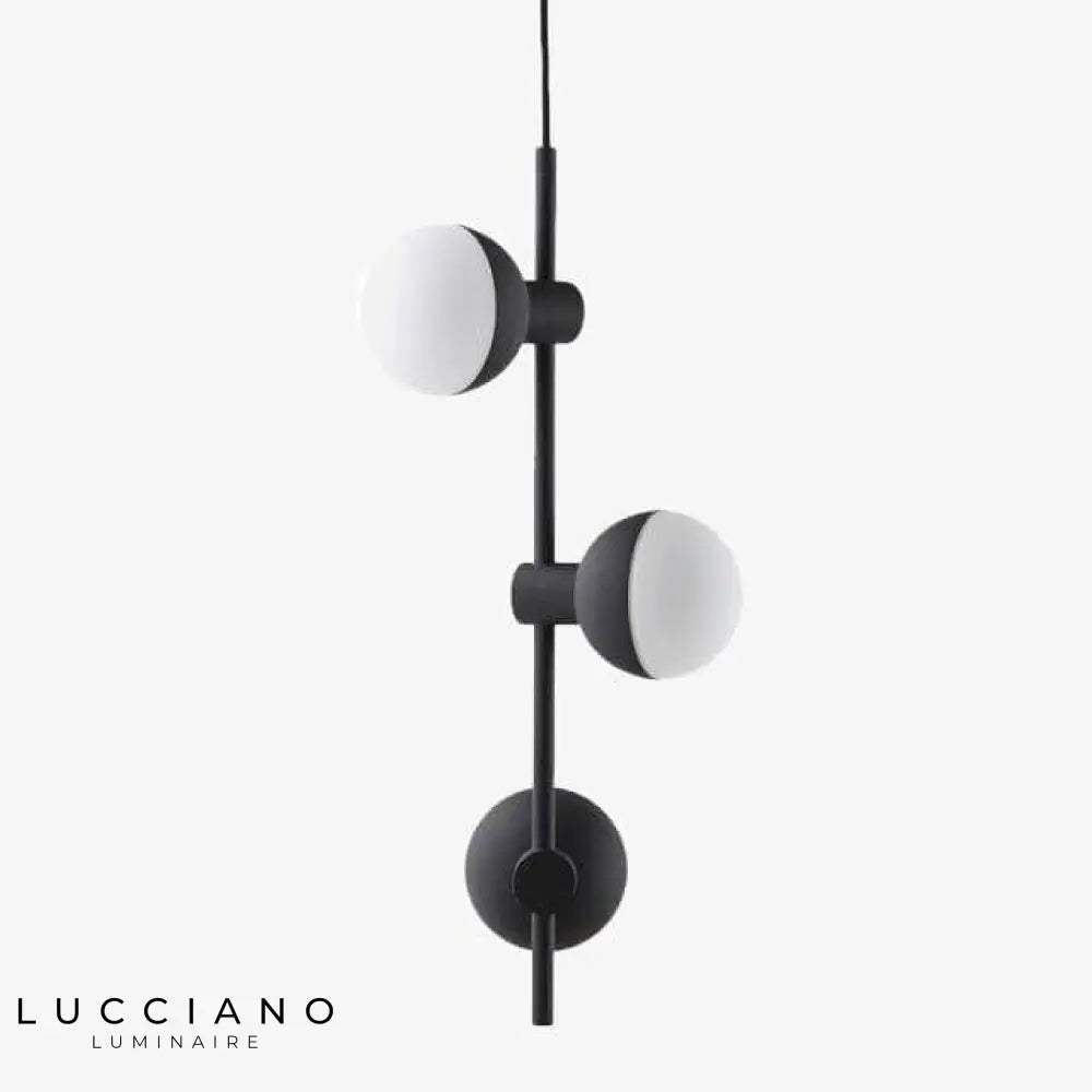 Lustre Led Noir Avec Boules En Verre Luminaire Chambre