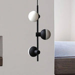 Lustre Led Noir Avec Boules En Verre Luminaire Chambre