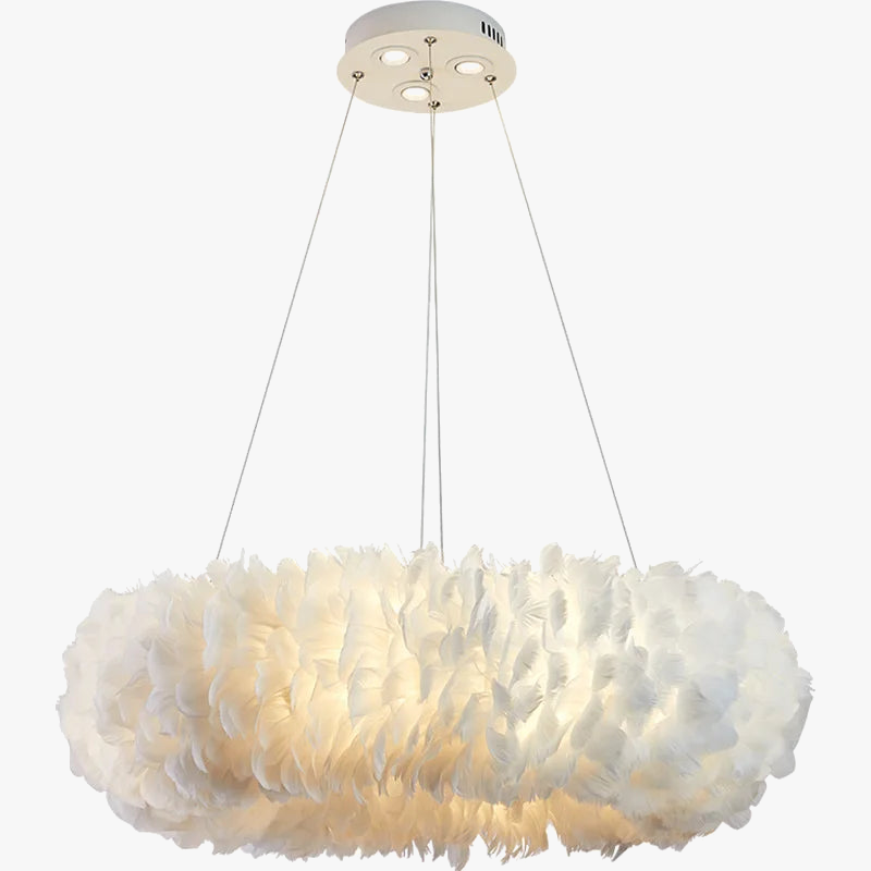 Lustre nordique LED plumes scandinaves