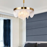 Lustre Led Or Moderne Verre Blanc Luminaire Chambre