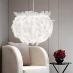 Lustre Led Plumes Blanc Loft Luminaire Cuivre