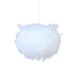 Lustre Led Plumes Blanc Loft Luminaire Cuivre