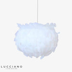 Lustre Led Plumes Blanc Loft Luminaire Cuivre