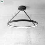 Lustre Led Rond Métal Suspendu Luminaire Chambre