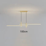 Lustre Led Sarno Minimaliste En Barre Doré - 100 Cm / Chaude Luminaire Doré