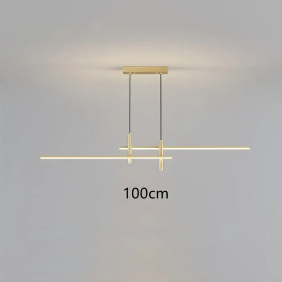 Lustre Led Sarno Minimaliste En Barre Doré - 100 Cm / Chaude Luminaire Doré