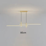Lustre Led Sarno Minimaliste En Barre Doré - 80 Cm / Chaude Luminaire Doré