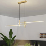 Lustre Led Sarno Minimaliste En Barre Luminaire Doré