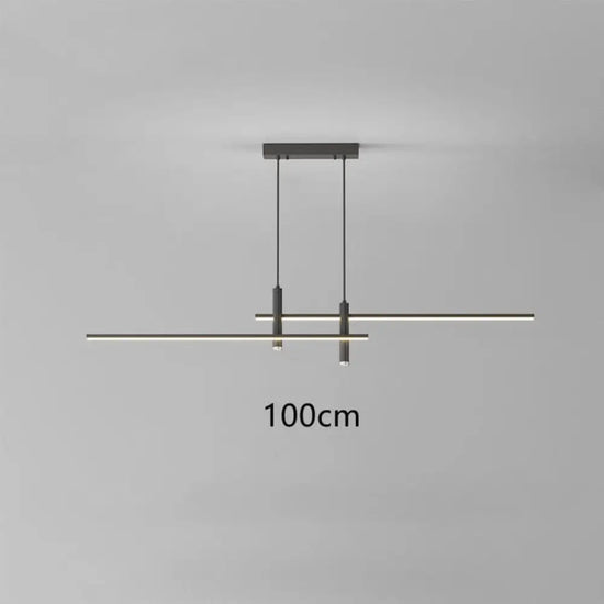 Lustre Led Sarno Minimaliste En Barre Noir - 100 Cm / Chaude Luminaire Doré