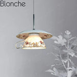 Lustre Led Tasse Céramique Florale Luminaire Chambre