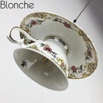 Lustre Led Tasse Céramique Florale Luminaire Chambre