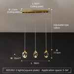 Lustre Led Tyana En Cristal Moderne 3 Lampes Luminaire Chambre