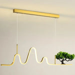 Lustre Led Vague Design Lusteria Doré / Froide Luminaire Doré