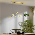 Lustre Led Vague Design Lusteria Luminaire Doré