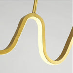 Lustre Led Vague Design Lusteria Luminaire Doré