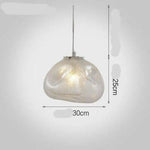 Lustre Led Verre Déformé Lofty Transparent - 30Cm Luminaire Chambre