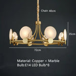 Lustre Led Zélie Marbré Circulaire A - 8 Lampes / Froide Luminaire Chambre