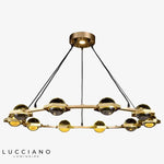 Lustre Luxe Circulaire Cuivre Cristal Luminaire Chambre