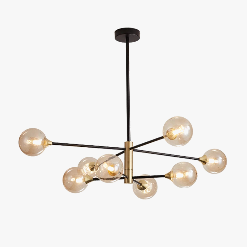lustre moderne en forme de haricot avec éclairage led suspendu