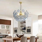 Lustre Moderne Verre Nahia Design Luminaire Doré