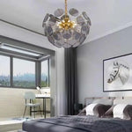 Lustre Moderne Verre Nahia Design Luminaire Doré