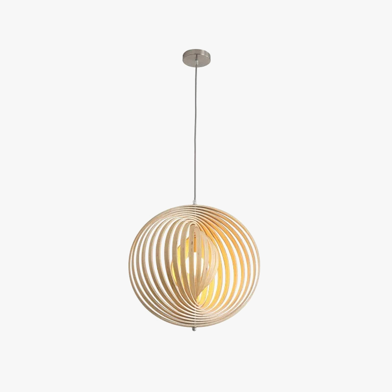 Lustre design bois nordique lumineux