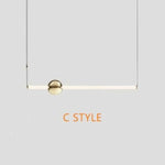 Lustre Orion En Tubes Led Dorés C / 60 Cm Luminaire Chambre