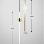 Lustre Orion En Tubes Led Dorés Luminaire Chambre