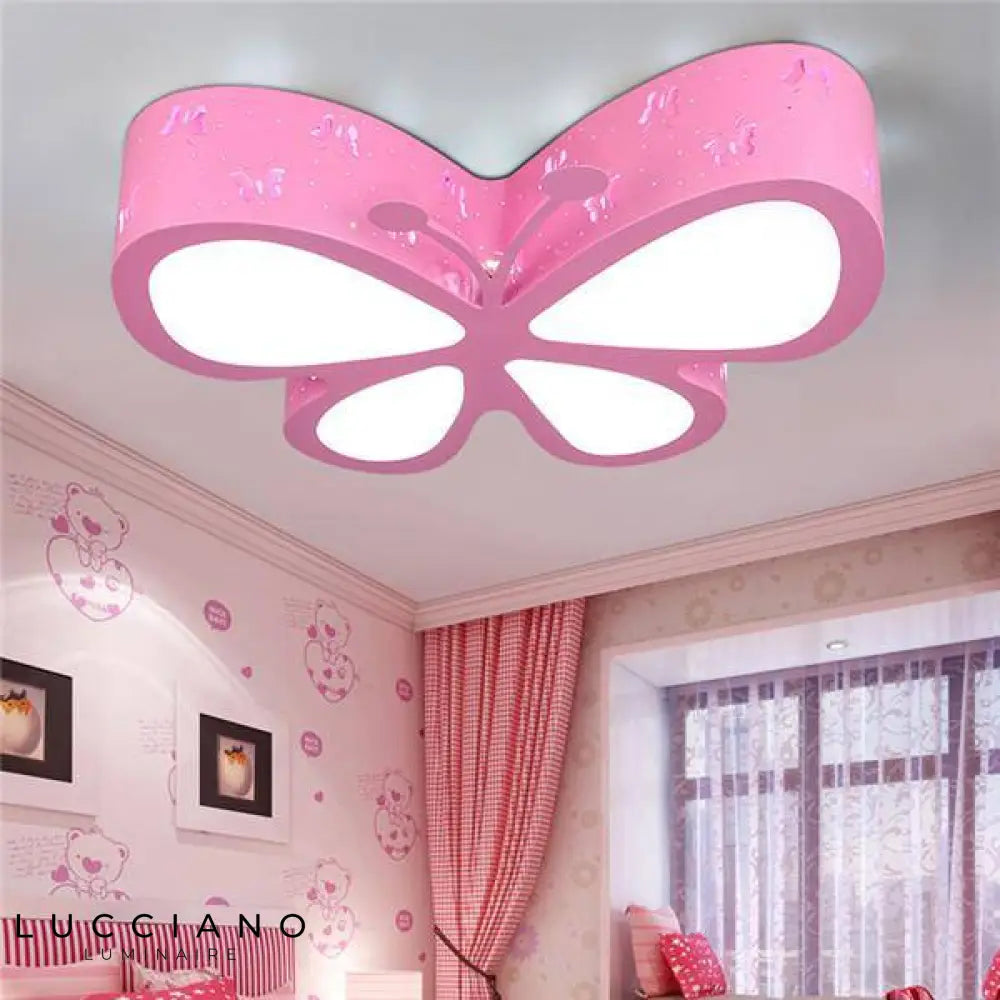 Lustre Papillon Rose Pour Enfant Luminaire Chambre