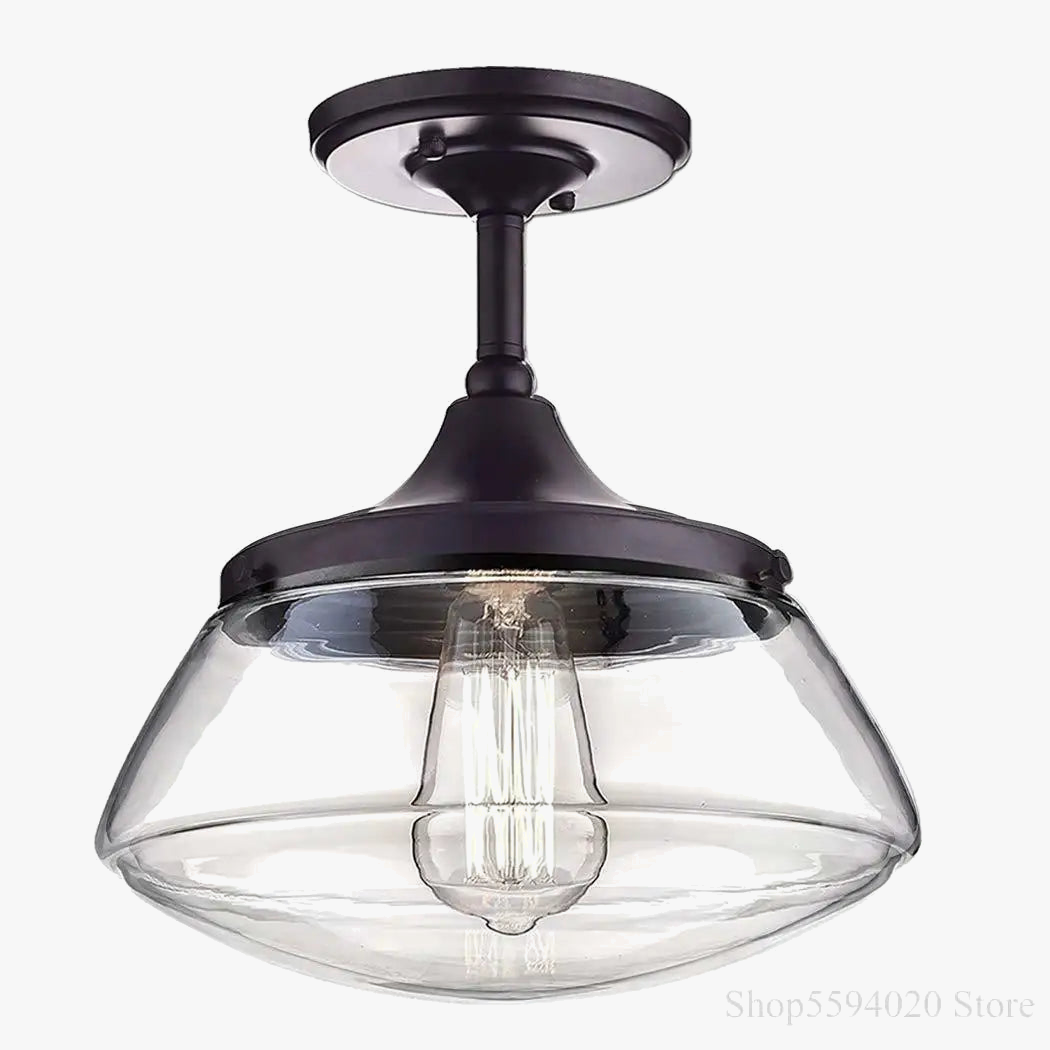 lustre rétro-industriel en cristal clair lumière intérieure