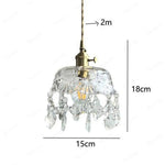 Lustre Rétro Led En Verre Cristal Luminaire Chambre