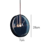 Lustre Rond En Verre Bleu B Luminaire Chambre