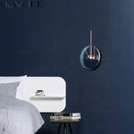 Lustre Rond En Verre Bleu Luminaire Chambre