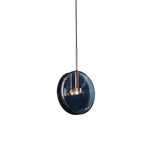 Lustre Rond En Verre Bleu Luminaire Chambre