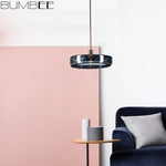 Lustre Rond En Verre Bleu Luminaire Chambre