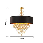 Lustre Rond Noir Doré Moderne Luminaire Chambre