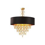 Lustre Rond Noir Doré Moderne Luminaire Chambre