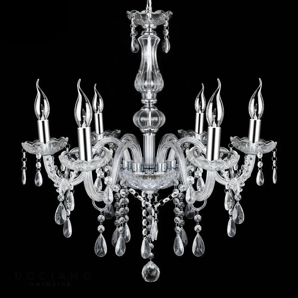 Lustre Salon En Cristal Ancien Argent