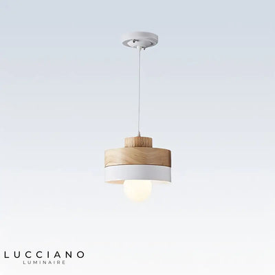 Lustre blanc et bois scandinave rond ou carré
