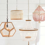 Lustre Scandinavie Corbeille Perles Brunissende Luminaire Chambre