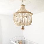 Lustre Scandinavie Corbeille Perles Brunissende Luminaire Chambre