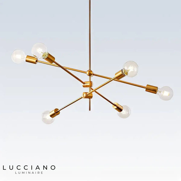 💡 Lustre Spoutnik Stilnovo – 8 Lumières, Multicolore, Laiton, Style Milieu De Siècle