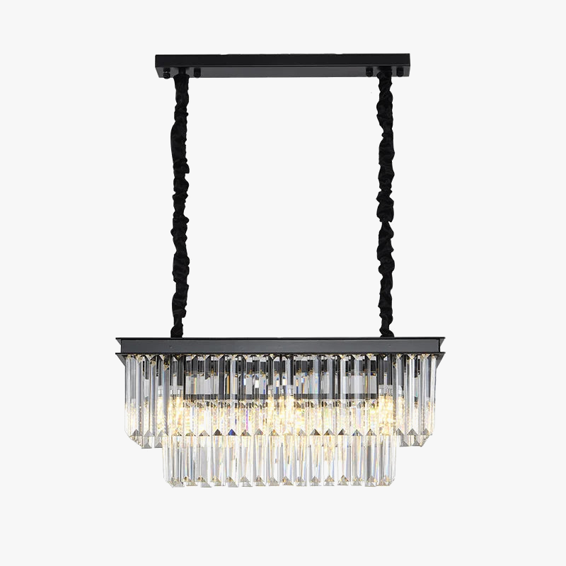 lustre suspendu en cristal luxe avec lampes rondes en fer doré