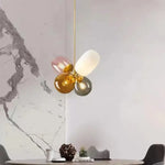 Lustre suspendu en verre avec ballon coloré style nordique