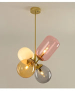 Lustre suspendu en verre avec ballon coloré style nordique