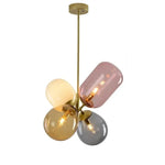 Lustre suspendu en verre avec ballon coloré style nordique